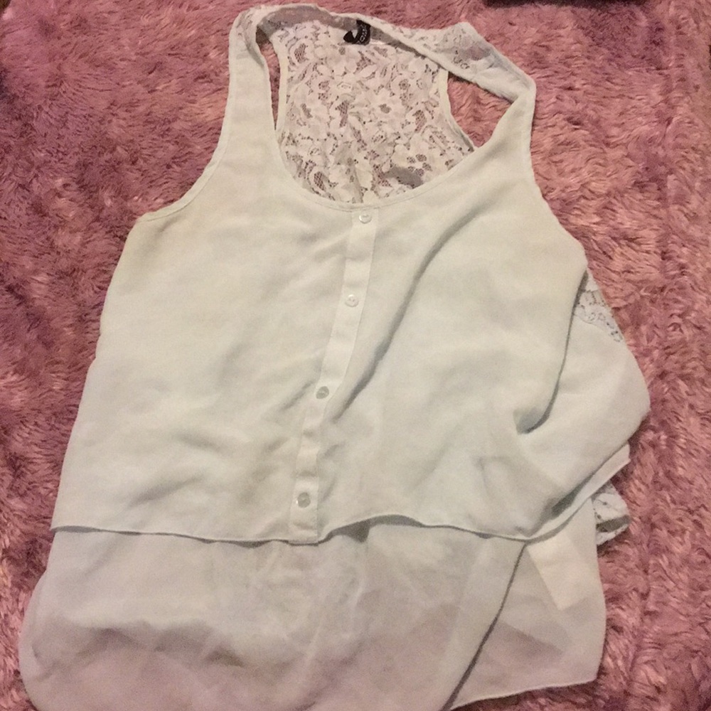 H&M light blue tank top